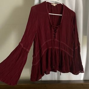Maroon red blouse